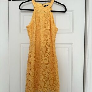 Lulu's Yellow Halter Sheath Dress for Weddings